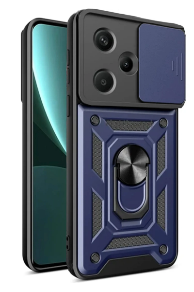 Newface Xiaomi Redmi Note 13 Pro Plus Kılıf Pars Lens Yüzüklü Silikon - Lacivert resmi