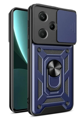 Newface Xiaomi Redmi Note 13 Pro Plus Kılıf Pars Lens Yüzüklü Silikon - Lacivert resmi