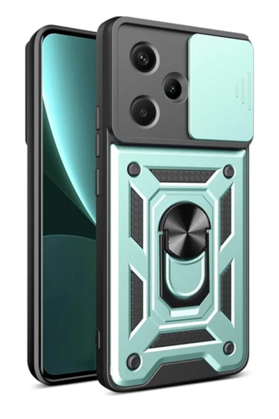 Newface Xiaomi Redmi Note 13 Pro Plus Kılıf Pars Lens Yüzüklü Silikon - Yeşil resmi