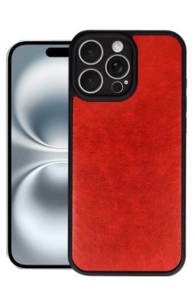 Newface iPhone 16 Pro Max Kılıf Aras Deri Kapak - Kırmızı resmi