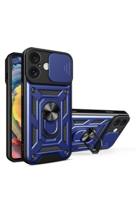 Newface iPhone 16 Kılıf Pars Lens Yüzüklü Silikon - Lacivert resmi