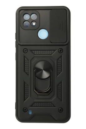 Newface Realme C21 Kılıf Pars Lens Yüzüklü Silikon - Siyah resmi