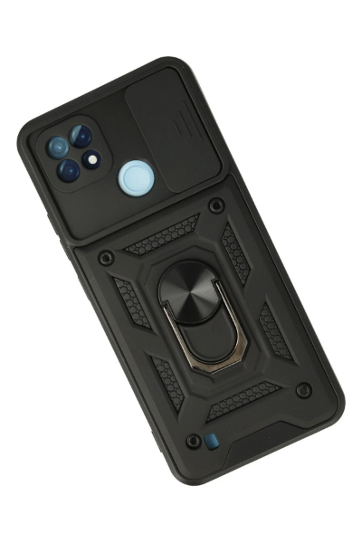 Newface Realme C21 Kılıf Pars Lens Yüzüklü Silikon - Siyah resmi