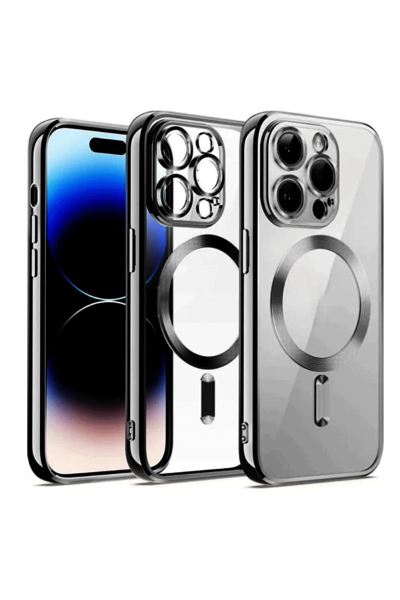 Newface iPhone 13 Pro Max Kılıf Kross Magneticsafe Kapak - Gümüş resmi