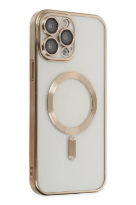 Newface iPhone 13 Pro Max Kılıf Kross Magneticsafe Kapak - Gold resmi
