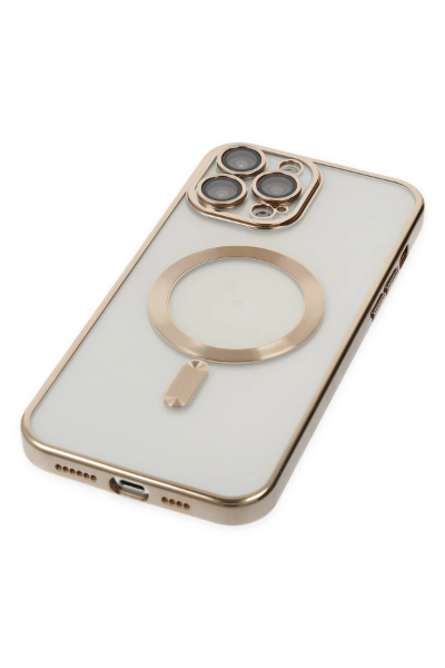 Newface iPhone 13 Pro Max Kılıf Kross Magneticsafe Kapak - Gold resmi