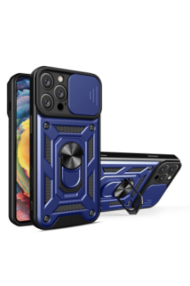 Newface iPhone 16 Pro Kılıf Pars Lens Yüzüklü Silikon - Lacivert resmi