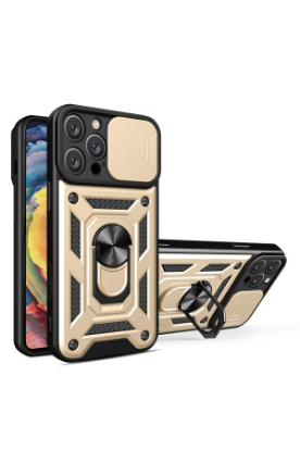 Newface iPhone 16 Pro Kılıf Pars Lens Yüzüklü Silikon - Gold resmi