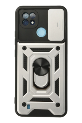 Newface Realme C21 Kılıf Pars Lens Yüzüklü Silikon - Gümüş resmi