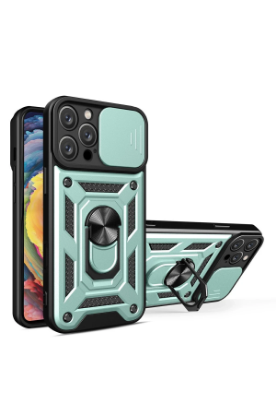 Newface iPhone 16 Pro Kılıf Pars Lens Yüzüklü Silikon - Yeşil resmi