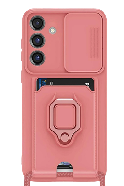 Newface Samsung Galaxy S25 Plus Kılıf Zuma Kartvizitli Yüzüklü Silikon - Pembe resmi