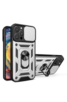 Newface iPhone 16 Pro Max Kılıf Pars Lens Yüzüklü Silikon - Gümüş resmi