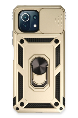 Newface Xiaomi Mİ 11 Lite Kılıf Pars Lens Yüzüklü Silikon - Gold resmi