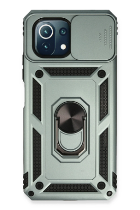 Newface Xiaomi Mİ 11 Lite Kılıf Pars Lens Yüzüklü Silikon - Yeşil resmi