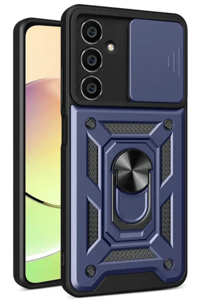 Newface Samsung Galaxy S24 FE Pars Lens Yüzüklü Silikon - Lacivert resmi