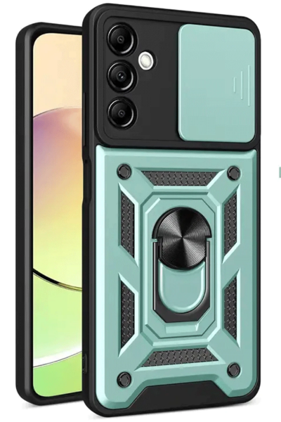 Newface Samsung Galaxy S24 FE Pars Lens Yüzüklü Silikon - Yeşil resmi