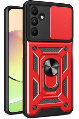 Newface Samsung Galaxy M15 Kılıf Pars Lens Yüzüklü Silikon - Kırmızı resmi