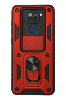 Newface Xiaomi Redmi Note 9 Kılıf Pars Lens Yüzüklü Silikon - Kırmızı resmi