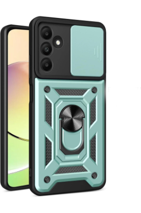 Newface Samsung Galaxy M15 Kılıf Pars Lens Yüzüklü Silikon - Yeşil resmi