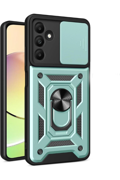 Newface Samsung Galaxy M15 Kılıf Pars Lens Yüzüklü Silikon - Yeşil resmi
