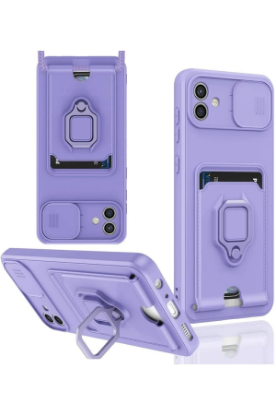 Newface Samsung Galaxy A06 Kılıf Zuma Kartvizitli Yüzüklü Silikon - Lila resmi