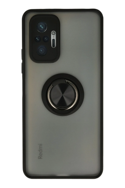 Newface Xiaomi Redmi Note 10 Pro Kılıf Montreal Yüzüklü Silikon Kapak - Siyah resmi