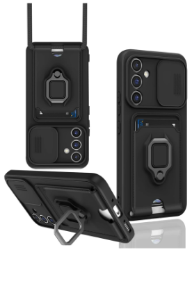 Newface Samsung Galaxy A26 Kılıf Zuma Kartvizitli Yüzüklü Silikon - Siyah resmi