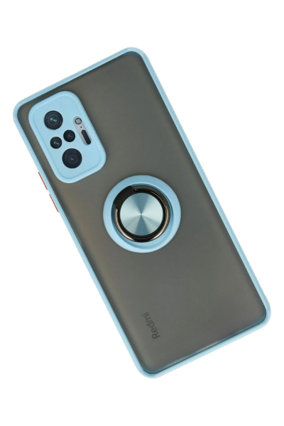 Newface Xiaomi Redmi Note 10 Pro Kılıf Montreal Yüzüklü Silikon Kapak - Buz Mavi resmi