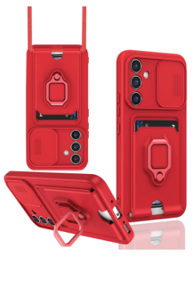 Newface Samsung Galaxy A36 Kılıf Zuma Kartvizitli Yüzüklü Silikon - Kırmızı resmi