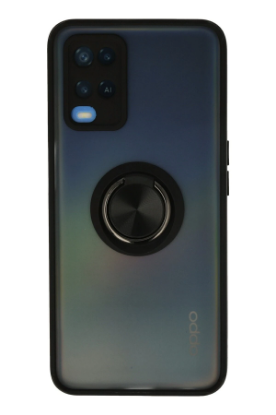 Newface Oppo A54 4G Kılıf Montreal Yüzüklü Silikon Kapak - Siyah resmi