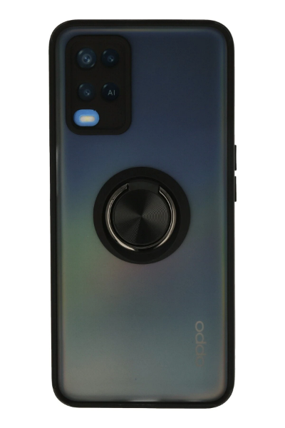 Newface Oppo A54 4G Kılıf Montreal Yüzüklü Silikon Kapak - Siyah resmi