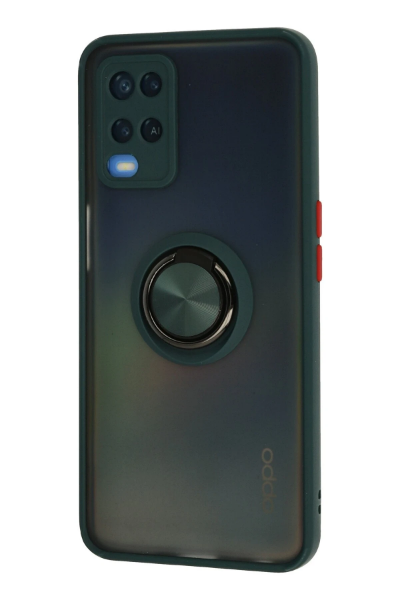 Newface Oppo A54 4G Kılıf Montreal Yüzüklü Silikon Kapak - Yeşil resmi