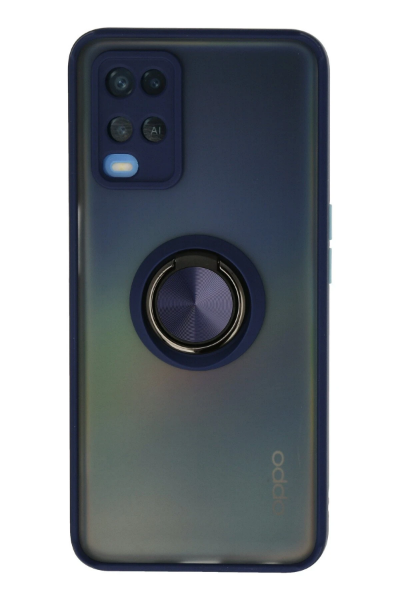 Newface Oppo A54 4G Kılıf Montreal Yüzüklü Silikon Kapak - Lacivert resmi