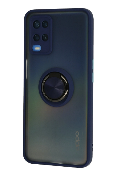 Newface Oppo A54 4G Kılıf Montreal Yüzüklü Silikon Kapak - Lacivert resmi