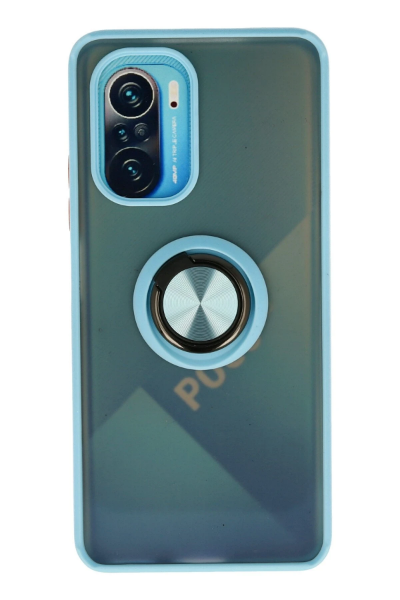Newface Xiaomi Redmi K40 Kılıf Montreal Yüzüklü Silikon Kapak - Buz Mavi resmi