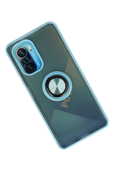 Newface Xiaomi Redmi K40 Kılıf Montreal Yüzüklü Silikon Kapak - Buz Mavi resmi