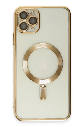 Newface iPhone 11 Pro Max Kılıf Kross Magneticsafe Kapak - Gold resmi