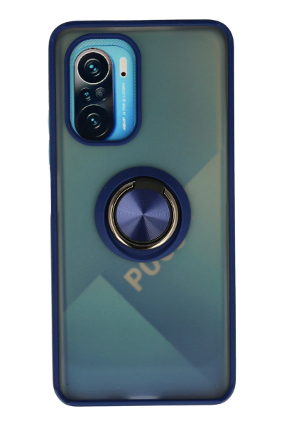 Newface Xiaomi Redmi K40 Kılıf Montreal Yüzüklü Silikon Kapak - Lacivert resmi