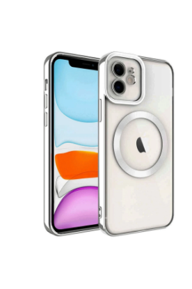 Newface iPhone 12 Kılıf Kross Magneticsafe Kapak - Gümüş resmi