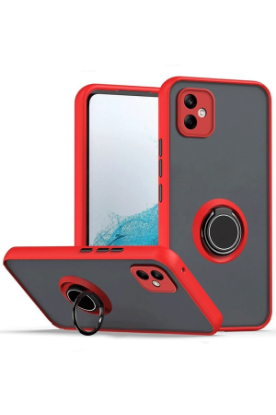 Newface Samsung Galaxy A06 Kılıf Montreal Yüzüklü Silikon Kapak - Kırmızı resmi