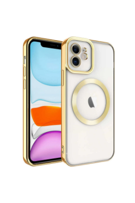 Newface iPhone 12 Kılıf Kross Magneticsafe Kapak - Gold resmi