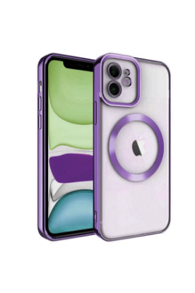 Newface iPhone 12 Kılıf Kross Magneticsafe Kapak - Mor resmi