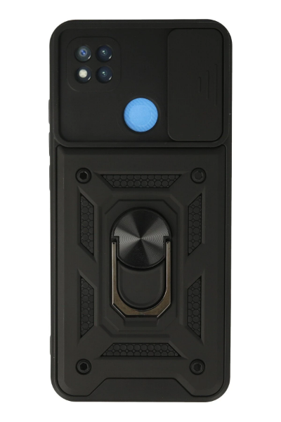 Newface Xiaomi Redmi 9C Kılıf Pars Lens Yüzüklü Silikon - Siyah resmi