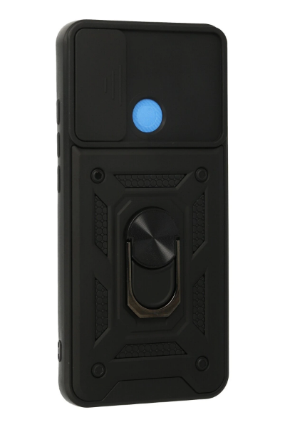 Newface Xiaomi Redmi 9C Kılıf Pars Lens Yüzüklü Silikon - Siyah resmi