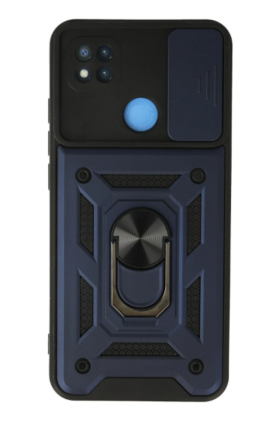 Newface Xiaomi Redmi 9C Kılıf Pars Lens Yüzüklü Silikon - Lacivert resmi