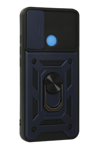 Newface Xiaomi Redmi 9C Kılıf Pars Lens Yüzüklü Silikon - Lacivert resmi