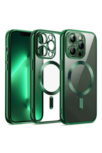 Newface iPhone 12 Pro Kılıf Kross Magneticsafe Kapak - Koyu Yeşil resmi
