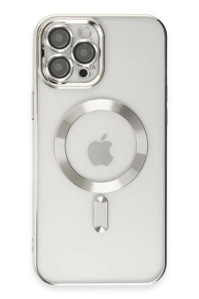 Newface iPhone 12 Pro Max Kılıf Kross Magneticsafe Kapak - Gümüş resmi