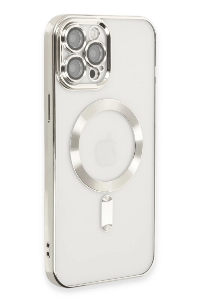Newface iPhone 12 Pro Max Kılıf Kross Magneticsafe Kapak - Gümüş resmi