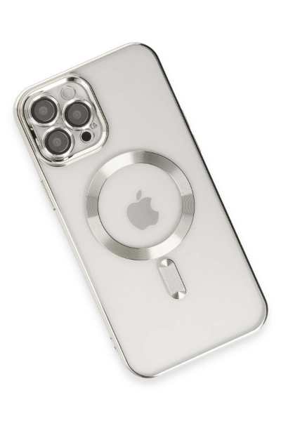 Newface iPhone 12 Pro Max Kılıf Kross Magneticsafe Kapak - Gümüş resmi